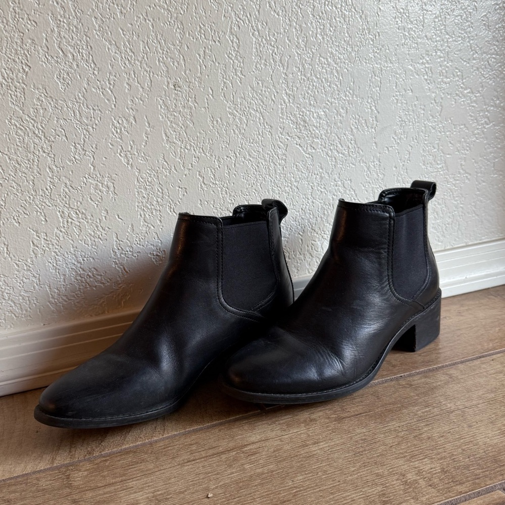 Cole Haan Black Ankle Booties with Chelsea Design